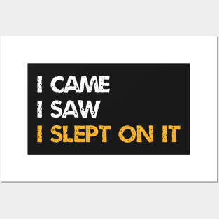 I Came I Saw I Slept On It - A Procrastinator Slogan Posters and Art